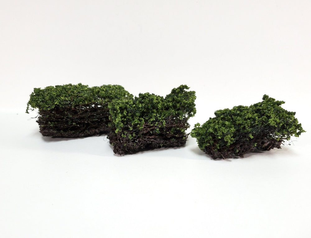 Hedges Bush Green 3 Pieces Small Model RR Dioramas Dollhouses Scenery - Miniature Crush