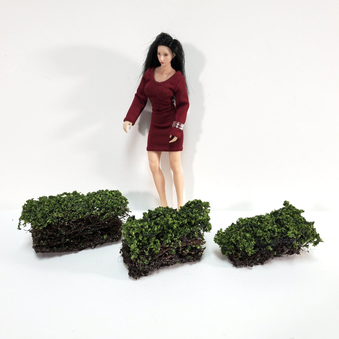 Hedges Bush Green 3 Pieces Small Model RR Dioramas Dollhouses Scenery - Miniature Crush