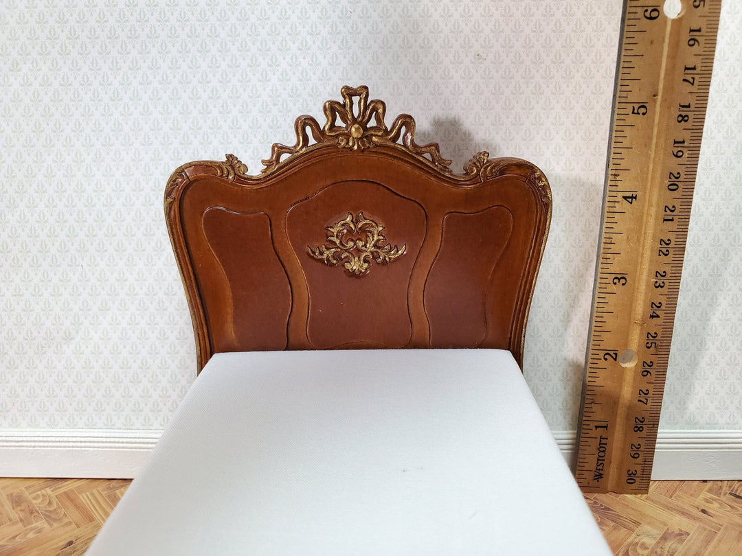 JBM Dollhouse Bed Late Victorian Era Style 1:12 Miniature Furniture Walnut Finish - Miniature Crush