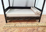 JBM Dollhouse Bed Qing Dynasty Style Black Gold 1:12 Miniature Bedroom Furniture - Miniature Crush