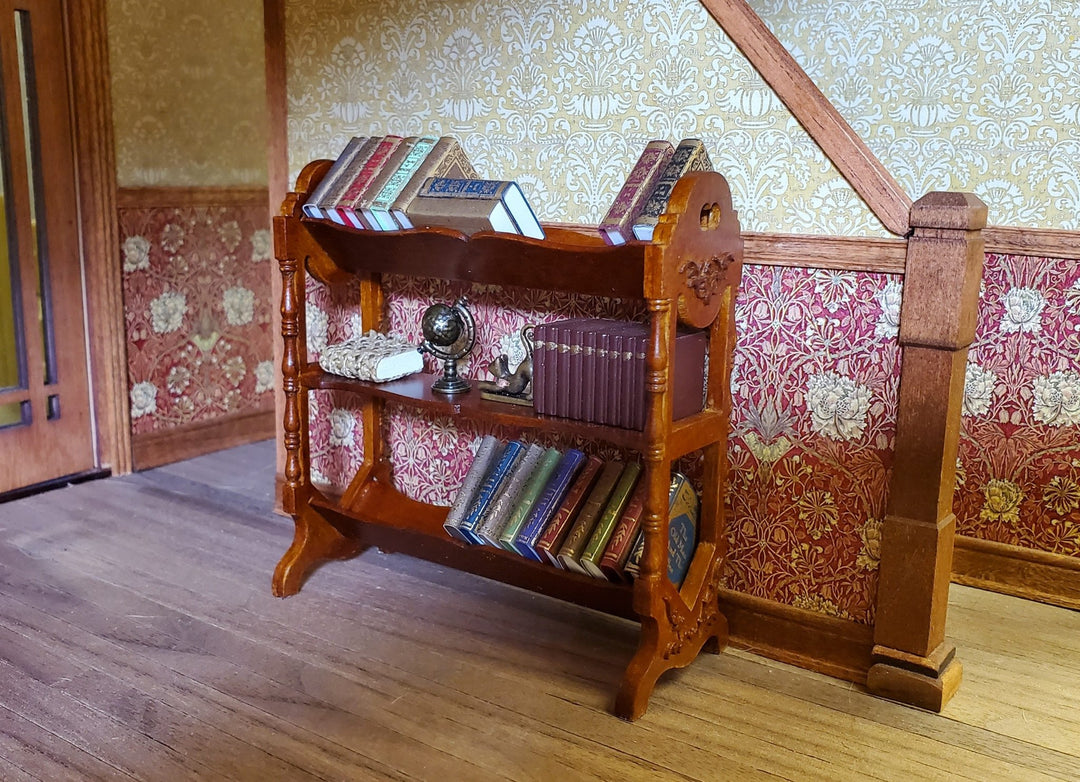JBM Dollhouse Book Trough Stand Arts and Crafts Style LARGE 1:12 Scale Miniature - Miniature Crush