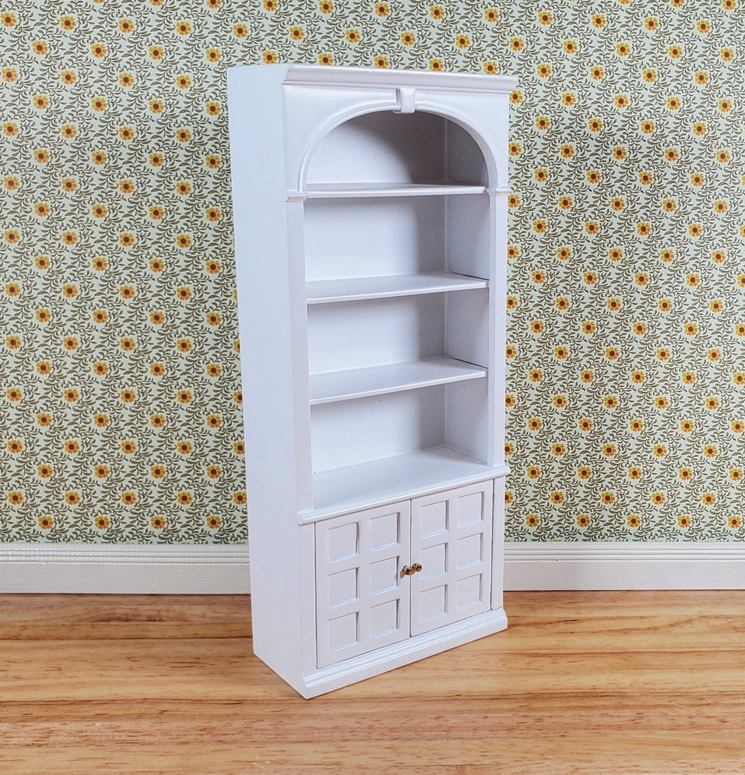 JBM Dollhouse Bookcase Large Wood White Finish 1:12 Scale Miniature Furniture - Miniature Crush