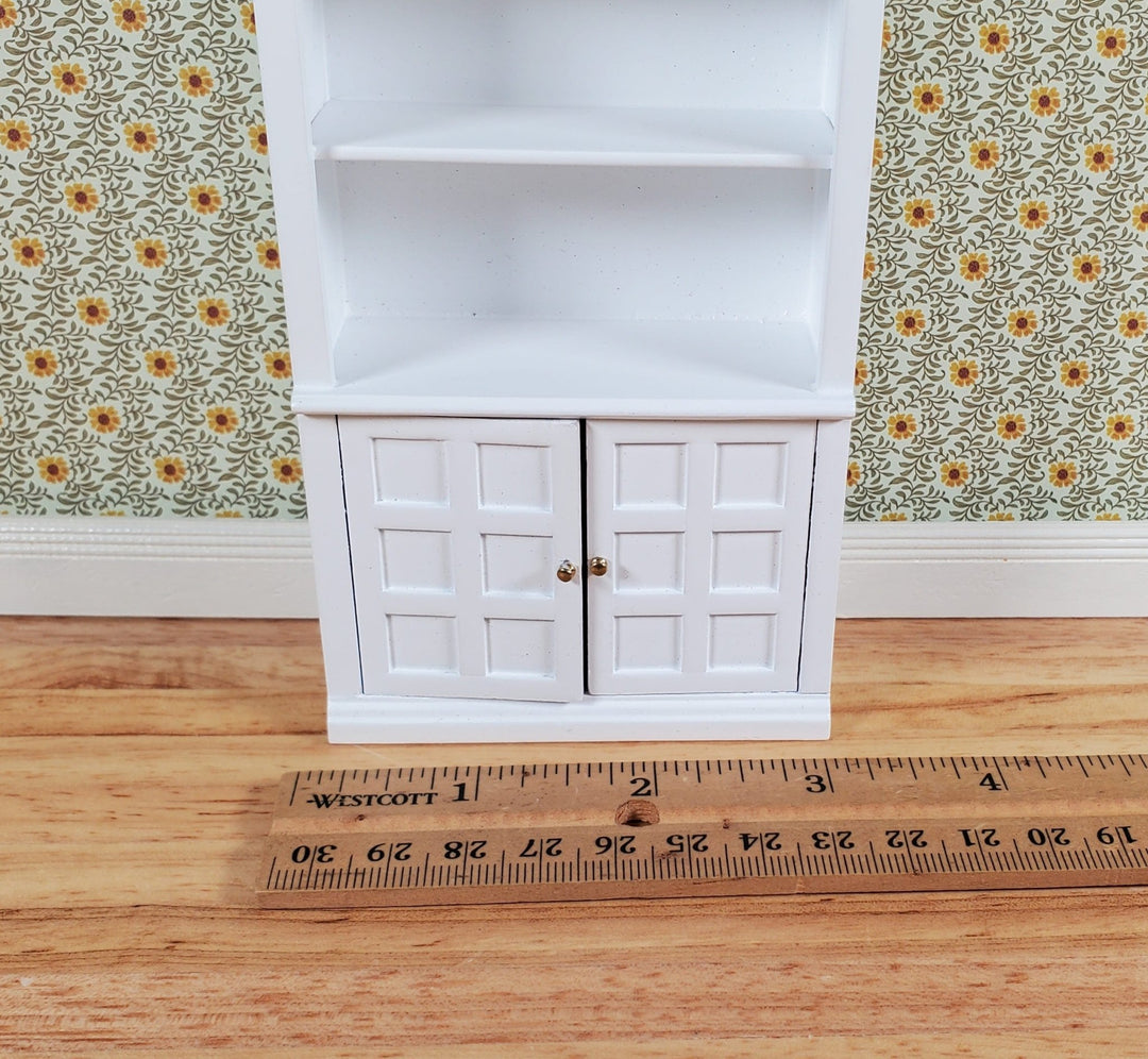 JBM Dollhouse Bookcase Large Wood White Finish 1:12 Scale Miniature Furniture - Miniature Crush