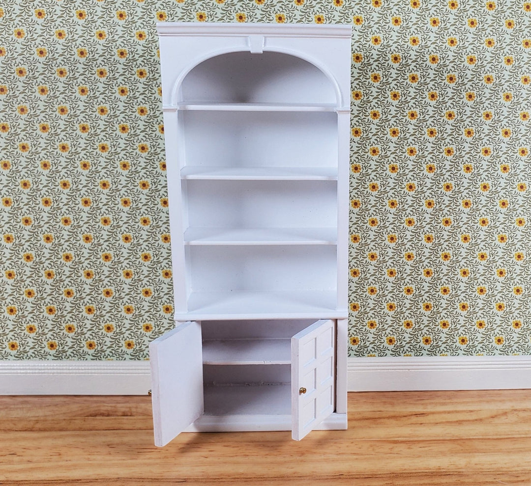 JBM Dollhouse Bookcase Large Wood White Finish 1:12 Scale Miniature Furniture - Miniature Crush