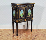 JBM Dollhouse Cabinet Asian Style Hand Painted Black & Gold 1:12 Scale Furniture - Miniature Crush