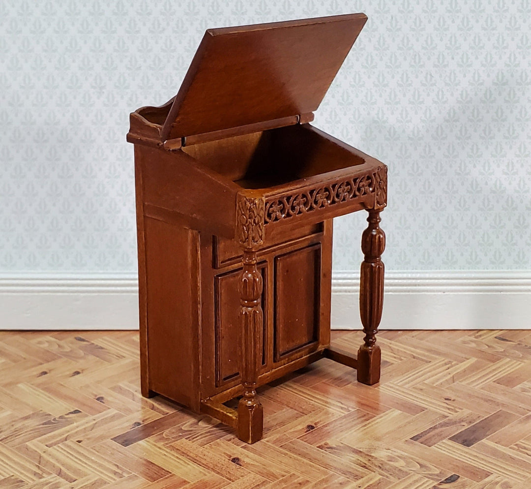 JBM Dollhouse Captain's Davenport Writing Desk Walnut Finish 1:12 Scale Furniture - Miniature Crush