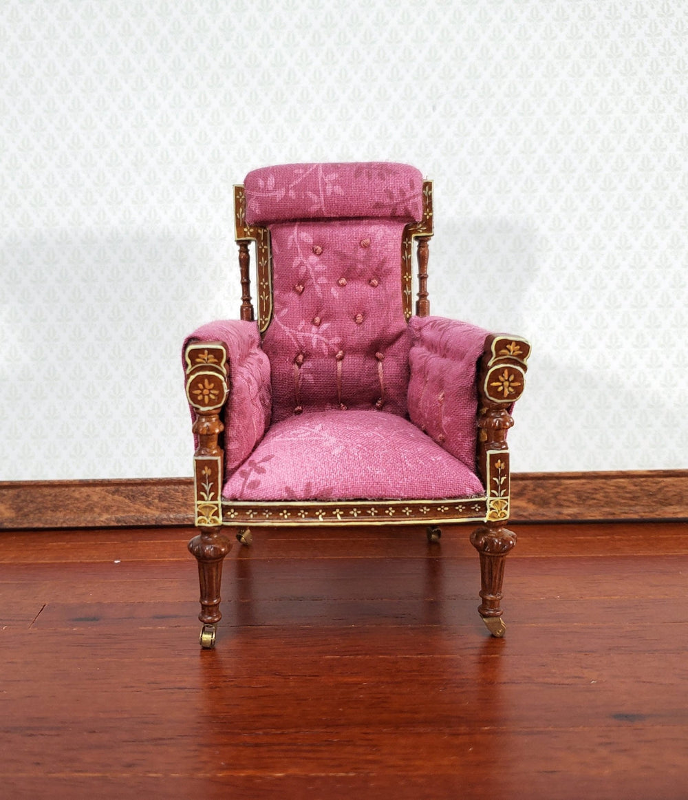 JBM Dollhouse Chair 18th Century French Style Mauve 1:12 Scale Miniature Furniture - Miniature Crush