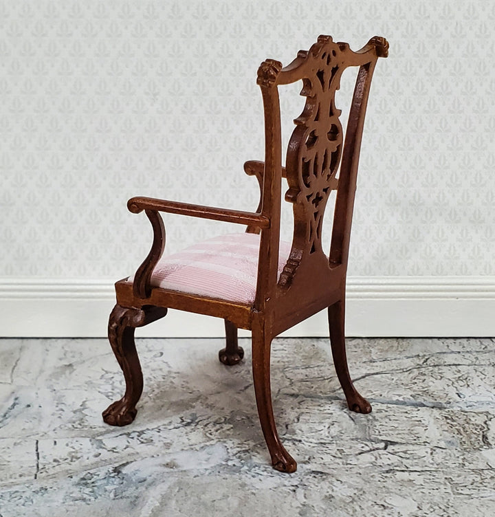 JBM Dollhouse Chippendale Arm Chair with Padded Seat 1:12 Scale Miniature Furniture - Miniature Crush