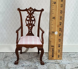 JBM Dollhouse Chippendale Arm Chair with Padded Seat 1:12 Scale Miniature Furniture - Miniature Crush