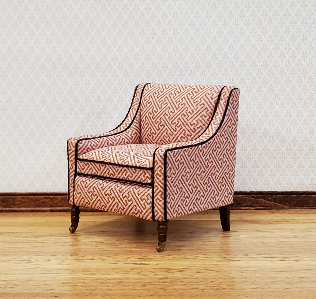 JBM Dollhouse Club Chair Armchair Retro Style Pale Pink 1:12 Scale Miniature Furniture - Miniature Crush