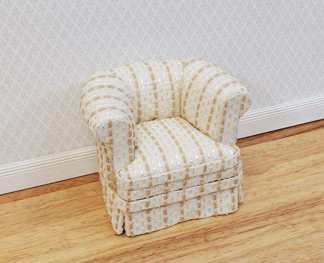 JBM Dollhouse Club Chair Tub Barrel Cream Modern Style 1:12 Scale Miniature Furniture - Miniature Crush