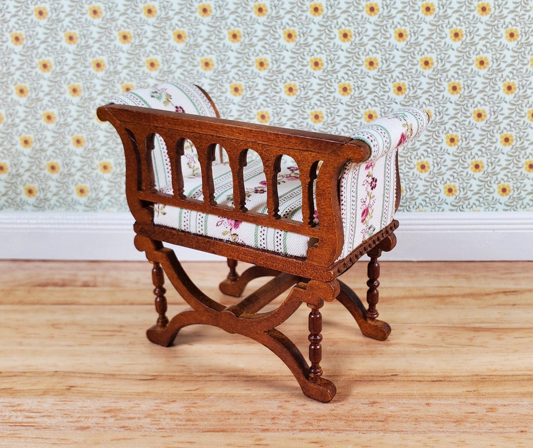 JBM Dollhouse Curule Bench Seat Chair Victorian 1:12 Scale Miniature Furniture - Miniature Crush