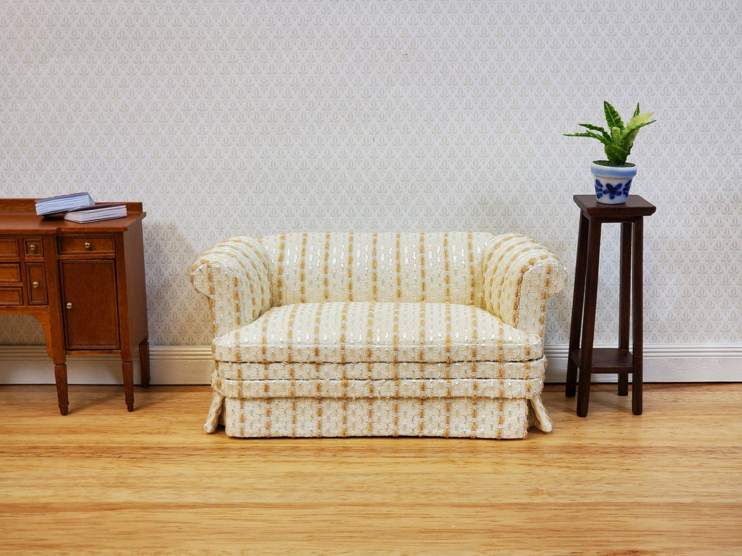 JBM Dollhouse Loveseat Sofa Cream Modern Style 1:12 Scale Miniature Furniture Couch - Miniature Crush