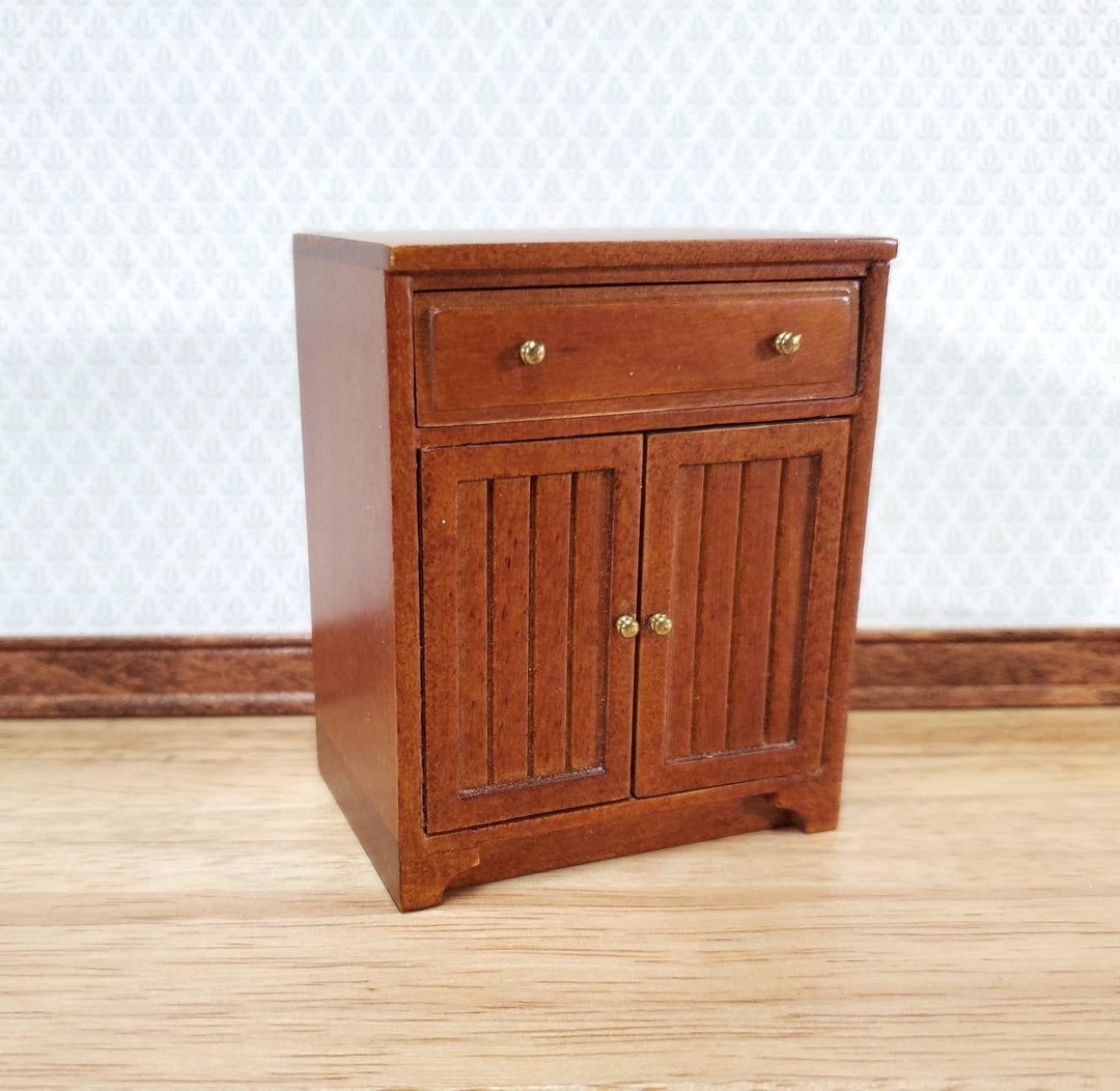 JBM Dollhouse Lower Kitchen Cabinet Walnut 1:12 Scale Cupboard - Miniature Crush