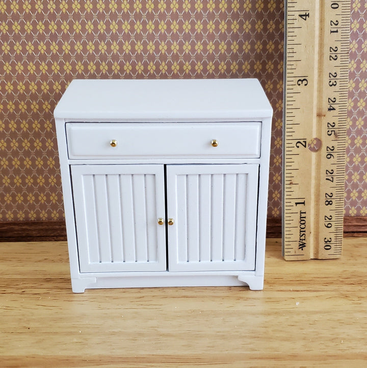 JBM Dollhouse Miniature Lower Kitchen Cabinet White 1:12 Scale Cupboard - Miniature Crush