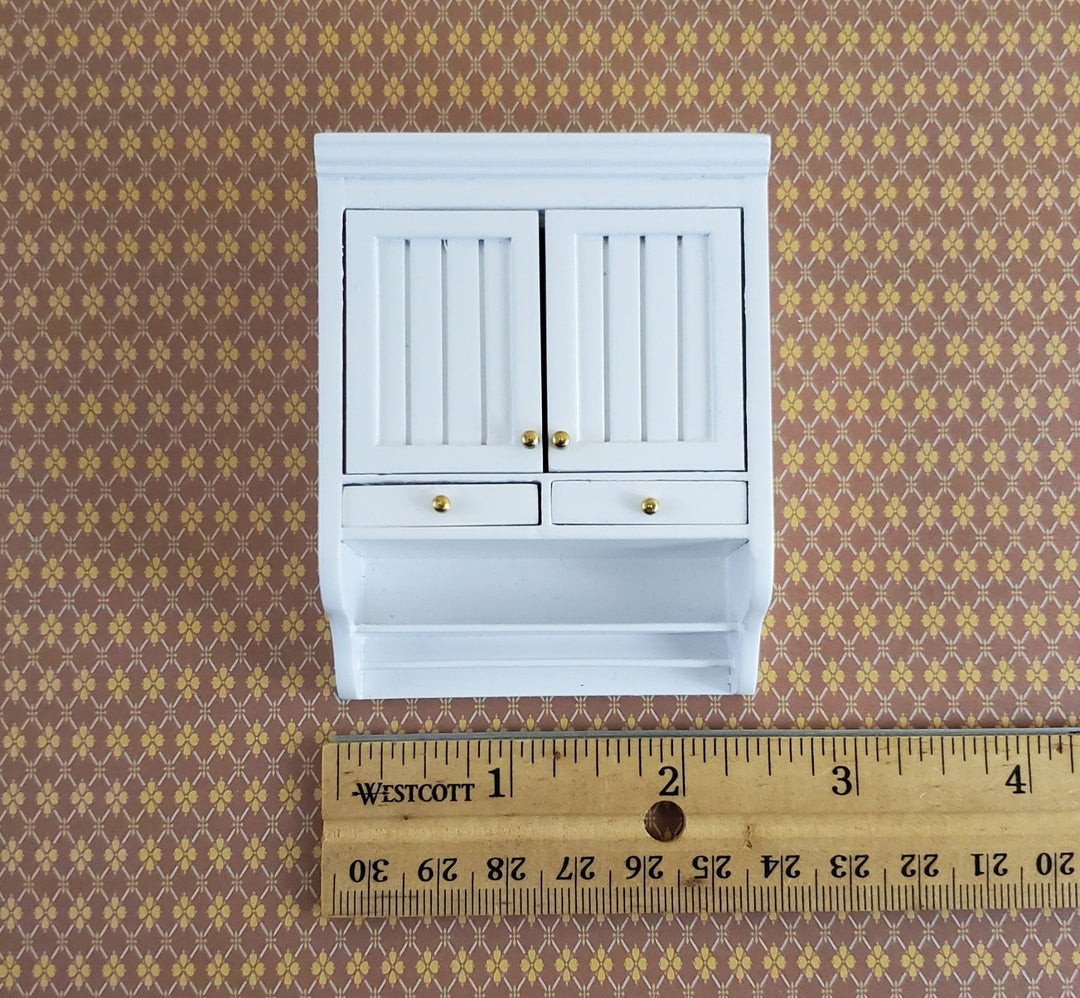 JBM Dollhouse Miniature Upper Kitchen Cabinet White 1:12 Scale Hanging Cabinet - Miniature Crush