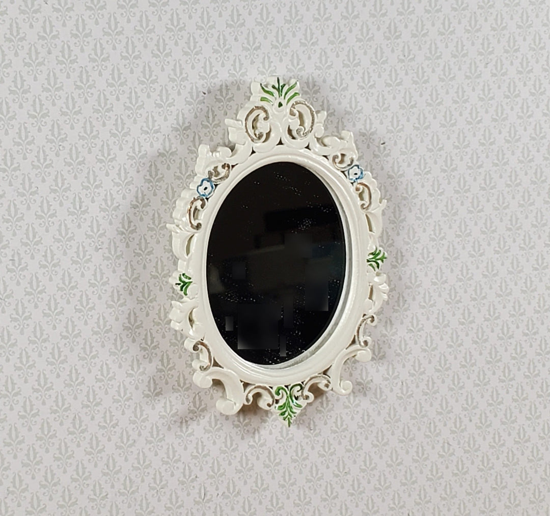 JBM Dollhouse Mirror Cream Finish Empire Style 1:12 Scale Miniature Hand Painted - Miniature Crush