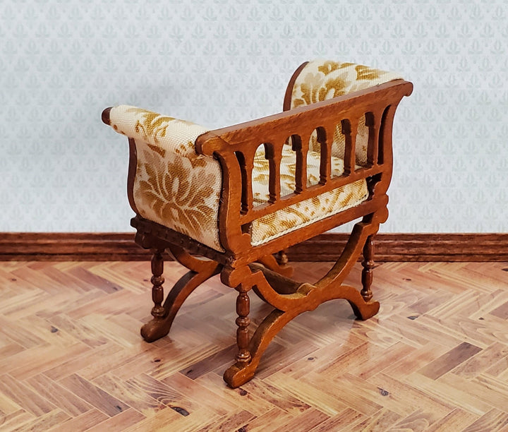 JBM Dollhouse Padded Bench Seat Chair 1:12 Scale Miniature Furniture - Miniature Crush