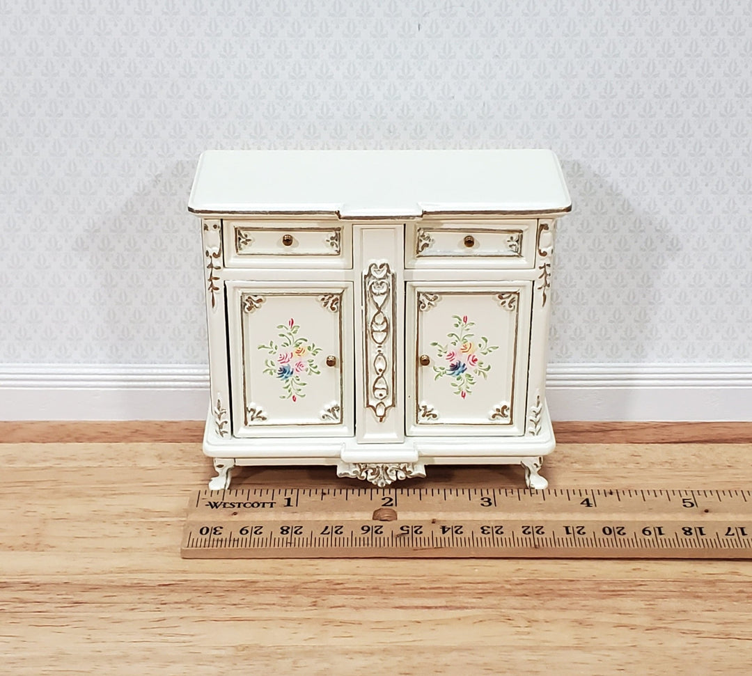 JBM Dollhouse Sideboard Buffet Cream Hand Painted 1:12 Scale Miniature Furniture - Miniature Crush