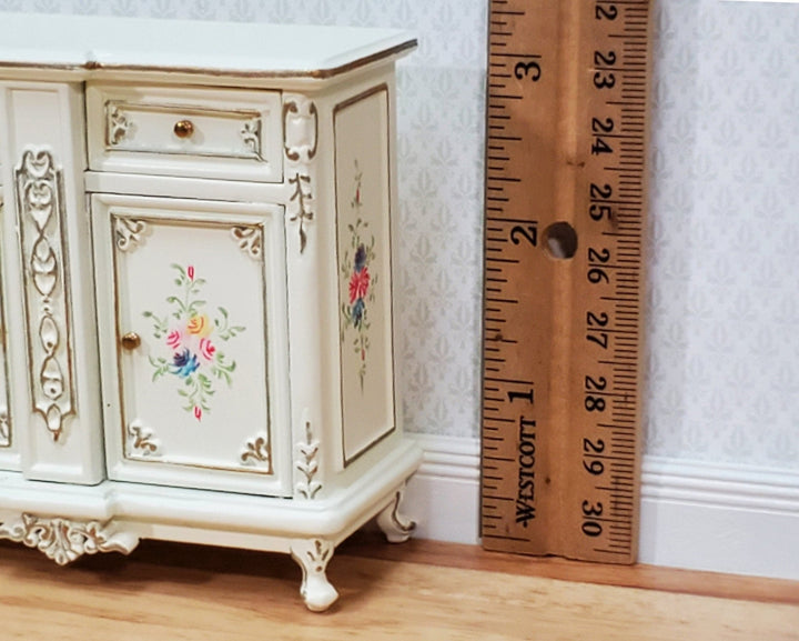 JBM Dollhouse Sideboard Buffet Cream Hand Painted 1:12 Scale Miniature Furniture - Miniature Crush