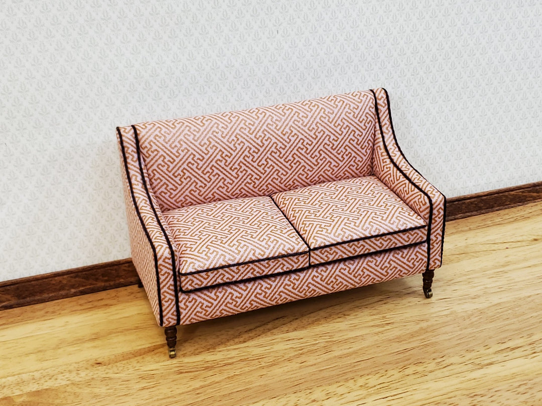 JBM Dollhouse Sofa Couch Retro Style Pale Pink 1:12 Scale Miniature Furniture - Miniature Crush