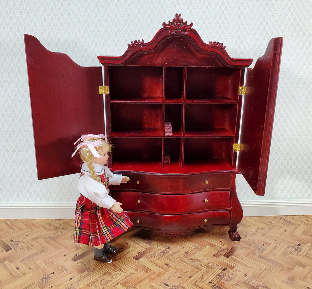 JBM Dutch Baby House Cabinet Dollhouse Large 1:12 Scale Miniature Mahogany Finish - Miniature Crush