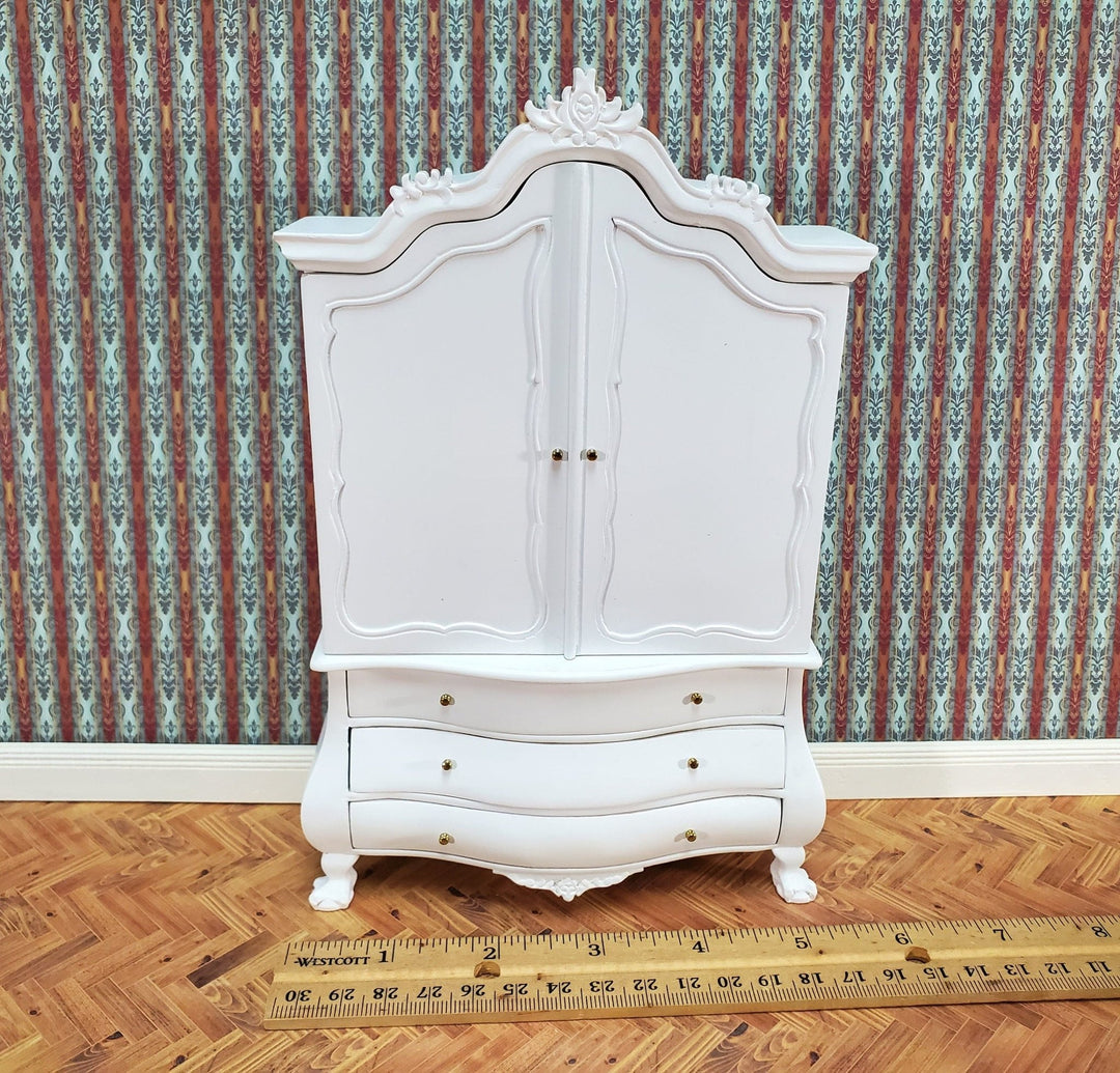 JBM Dutch Baby House Cabinet Dollhouse Large 1:12 Scale Miniature White Finish - Miniature Crush