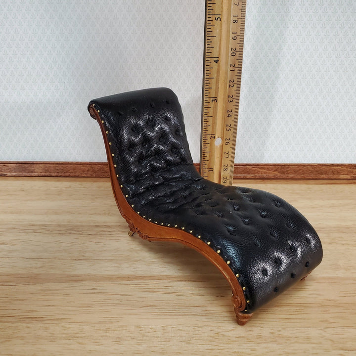 JBM Miniature Chase Lounger Sofa Art Nouveau 1:12 Scale Furniture Faux Leather - Miniature Crush