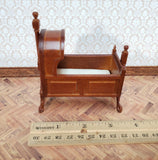 JBM Miniature Hooded Cradle Rocking 15th Century Style 1:12 Scale Furniture Walnut Finish - Miniature Crush