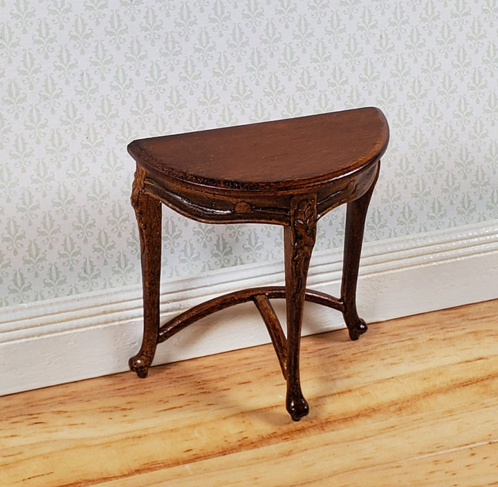 JBM Miniature Side Table Half Round SMALL Art Nouveau Style 1:12 Scale Dollhouse - Miniature Crush