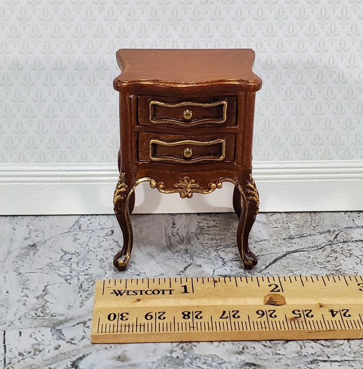 JBM Miniature Side Table or Nightstand with 2 Drawers 1:12 Scale Dollhouse Furniture - Miniature Crush