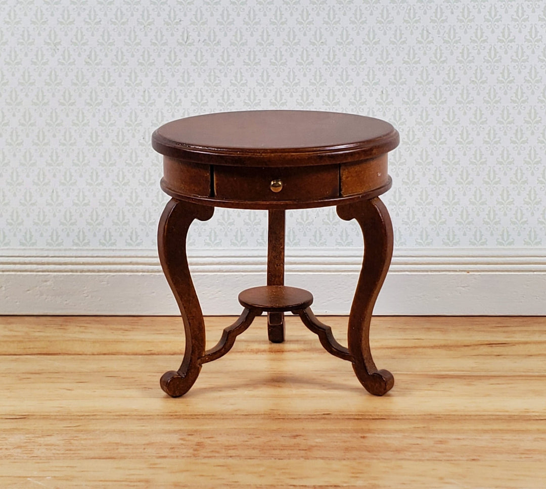 JBM Miniature Side Table Round Victorian Style 1:12 Scale Dollhouse Furniture - Miniature Crush