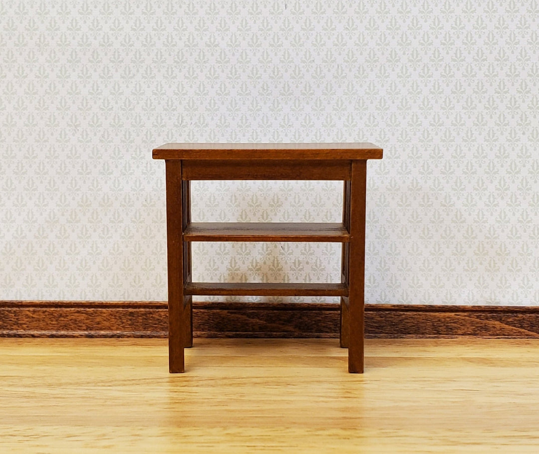 JBM Miniature Side Table TALL Arts & Crafts Style 1:12 Scale Dollhouse Furniture - Miniature Crush