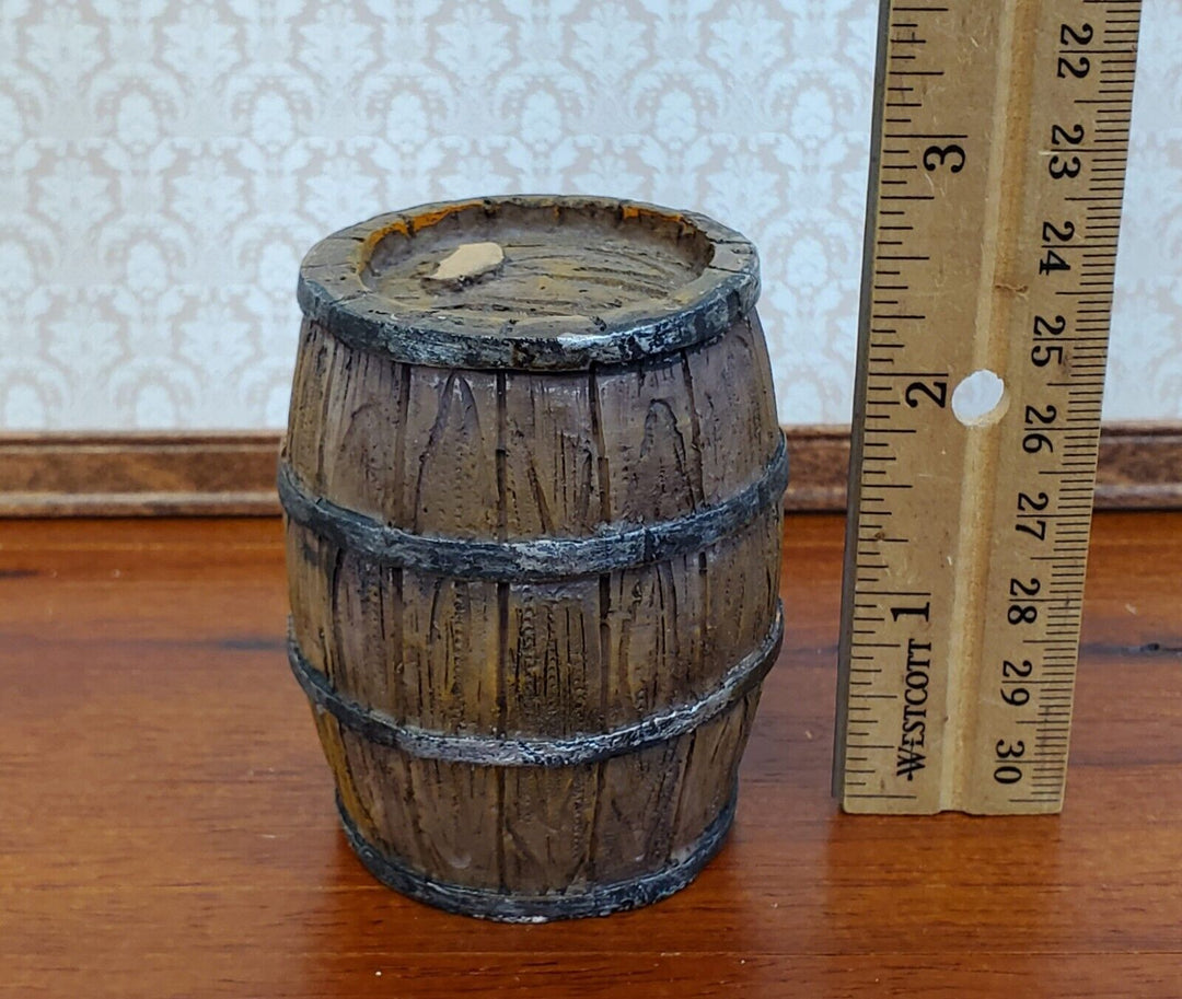 Large Keg Whiskey or Wine Barrel 2 1/2" tall 1:12 Scale Miniature Painted Resin - Miniature Crush