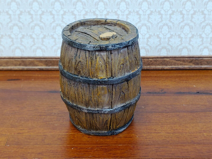 Large Keg Whiskey or Wine Barrel 2 1/2" tall 1:12 Scale Miniature Painted Resin - Miniature Crush