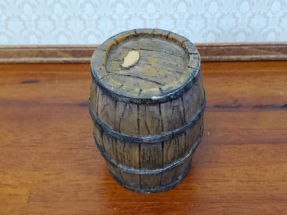 Large Keg Whiskey or Wine Barrel 2 1/2" tall 1:12 Scale Miniature Painted Resin - Miniature Crush