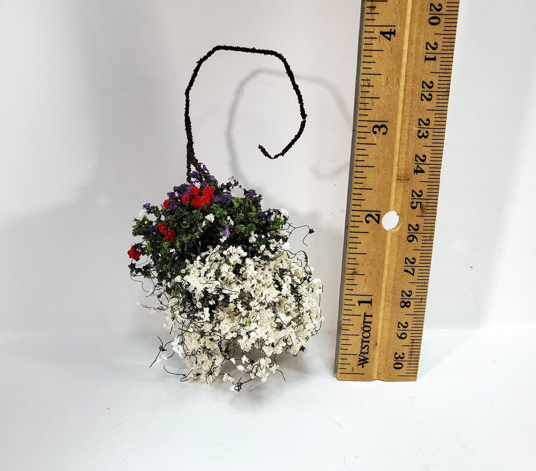 miniature hanging plants Large Miniature Hanging Plant Flowers White Red Purple Green Model Scenery