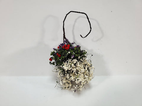 Large Miniature Hanging Plant Flowers White Red Purple Green Model Scenery - Miniature Crush