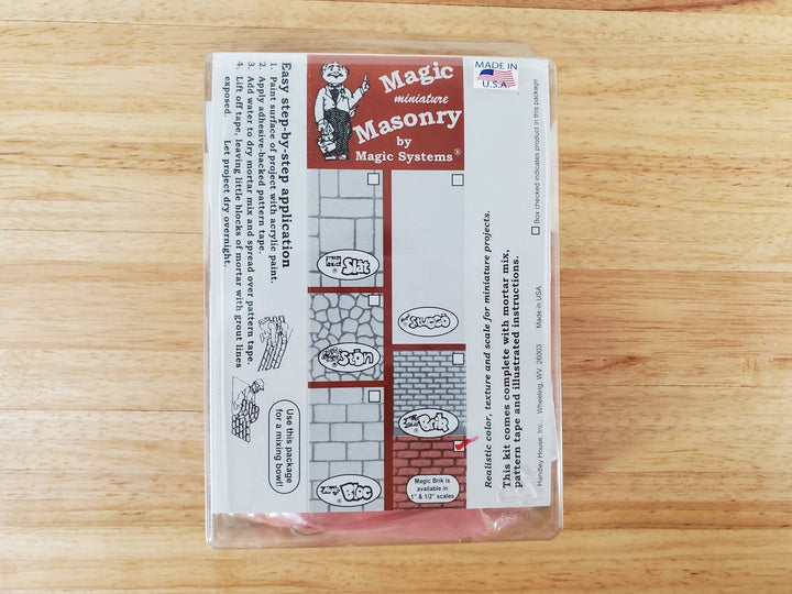 Magic Masonry Red Brick KIT 4.5 Square Feet Stencil and Powder Set 1:12 Scale - Miniature Crush