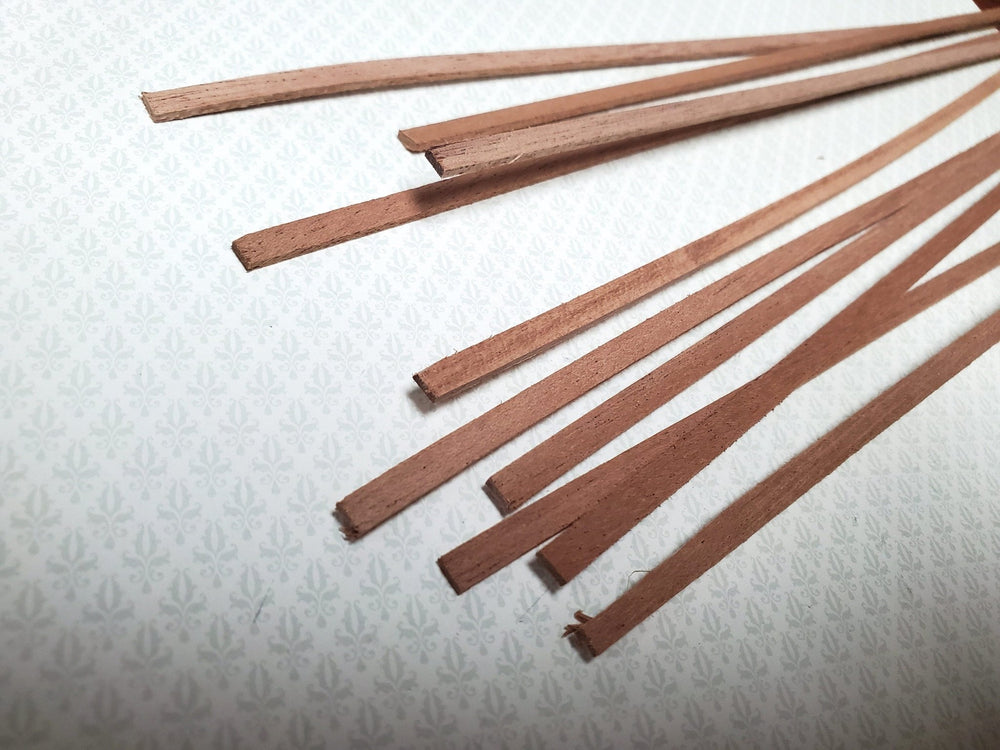 Mahogany Wood Strips 10 Pieces 1/16" Thick x 3/16" Wide x 18" Long Crafts Models Miniatures - Miniature Crush