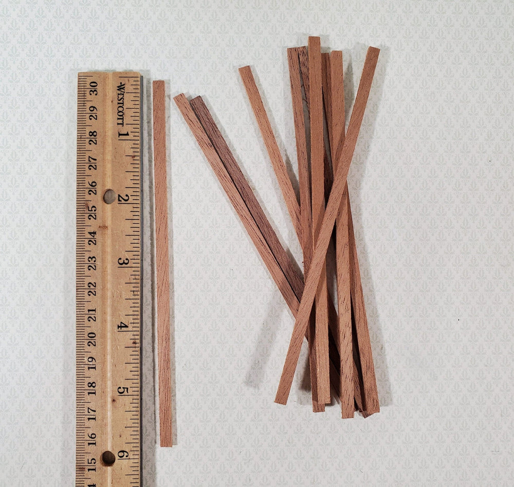 Mahogany Wood Strips 10 Pieces 1/16" Thick x 3/16" Wide x 6" Long Crafts Models Miniatures - Miniature Crush
