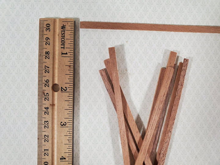 Mahogany Wood Strips 10 Pieces 1/16" Thick x 3/16" Wide x 6" Long Crafts Models Miniatures - Miniature Crush