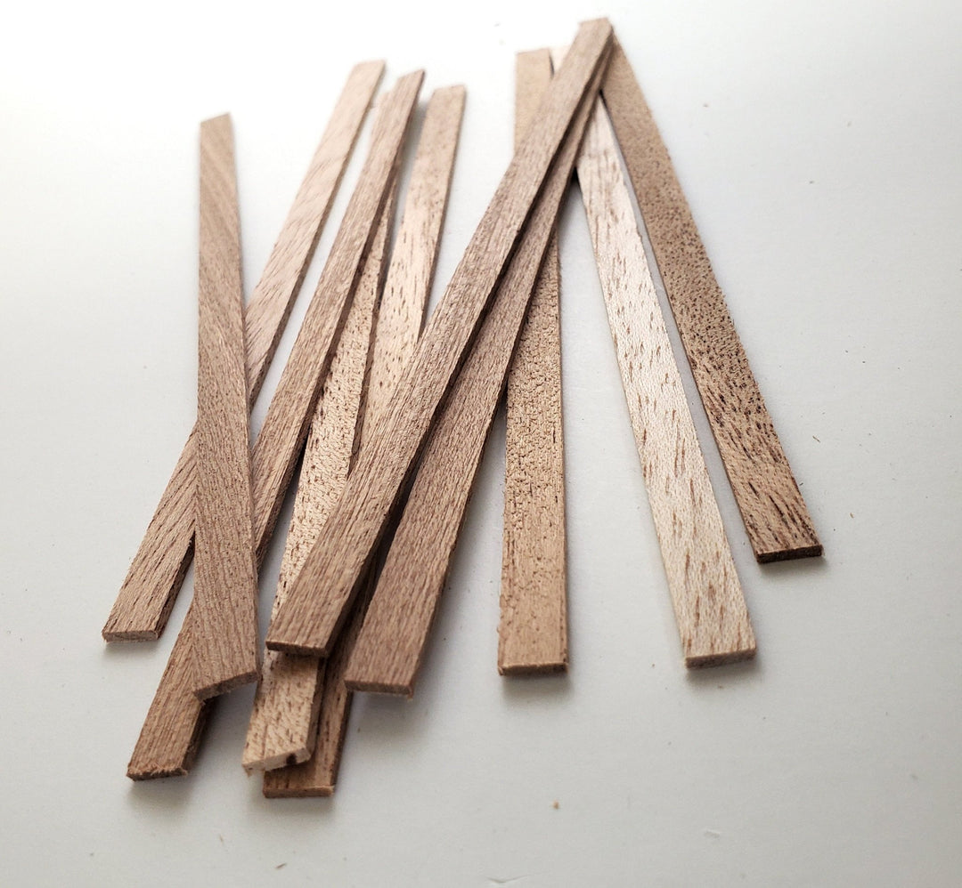 Mahogany Wood Strips 10 Pieces 1/16" x 1/4 x 6" Long Crafts Models Miniatures - Miniature Crush