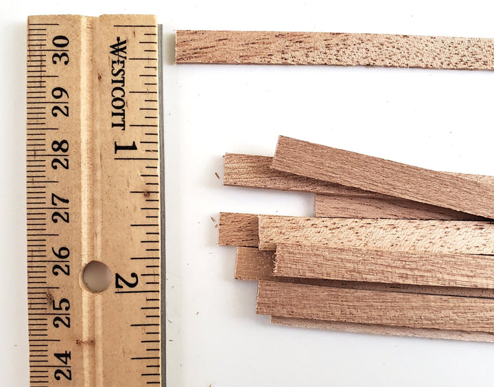 Mahogany Wood Strips 10 Pieces 1/16" x 1/4 x 6" Long Crafts Models Miniatures - Miniature Crush