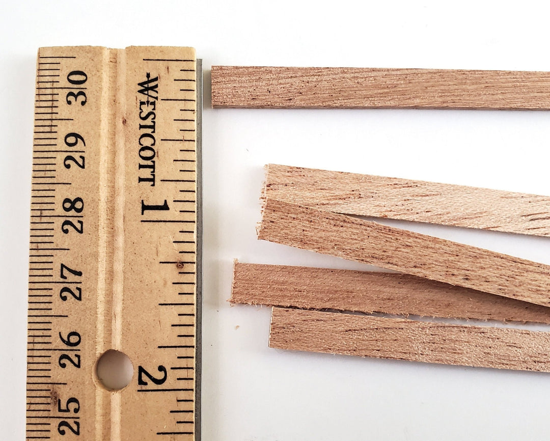 Mahogany Wood Strips 5 Pieces 1/16" x 1/4" x 18" Long Crafts Models Miniatures - Miniature Crush