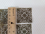 Metal Filigree Square Embellishment Large 10 Pieces 2" x 2" Crafting Mixed Media - Miniature Crush