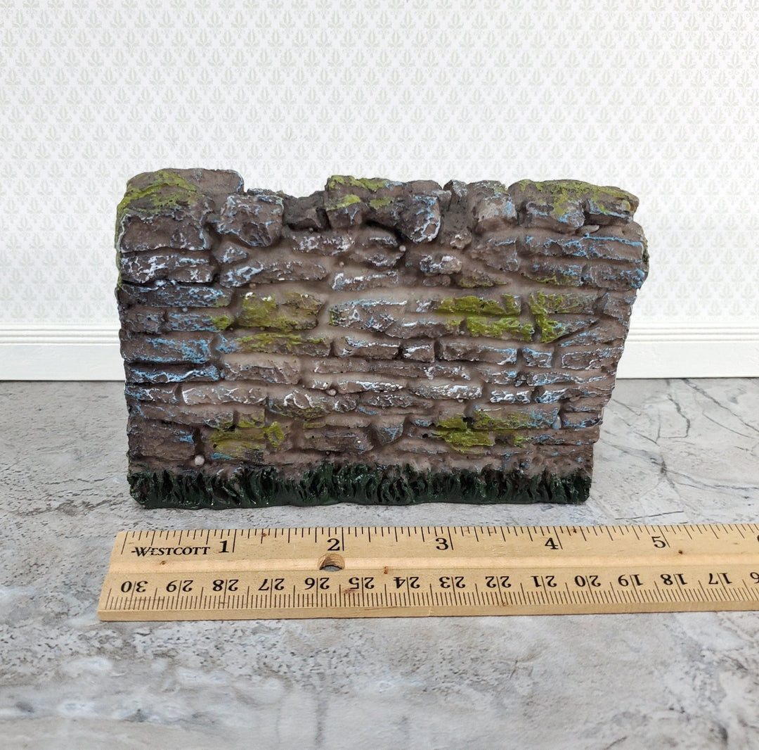 Miniature Aged Stone Wall for Garden 1:12 Scale Scenery 4.5" x 3" Resin - Miniature Crush