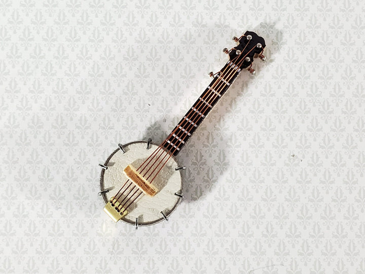 Miniature Banjo Instrument with Case 2 3/4" 1:12 Scale Ornament Prop - Miniature Crush