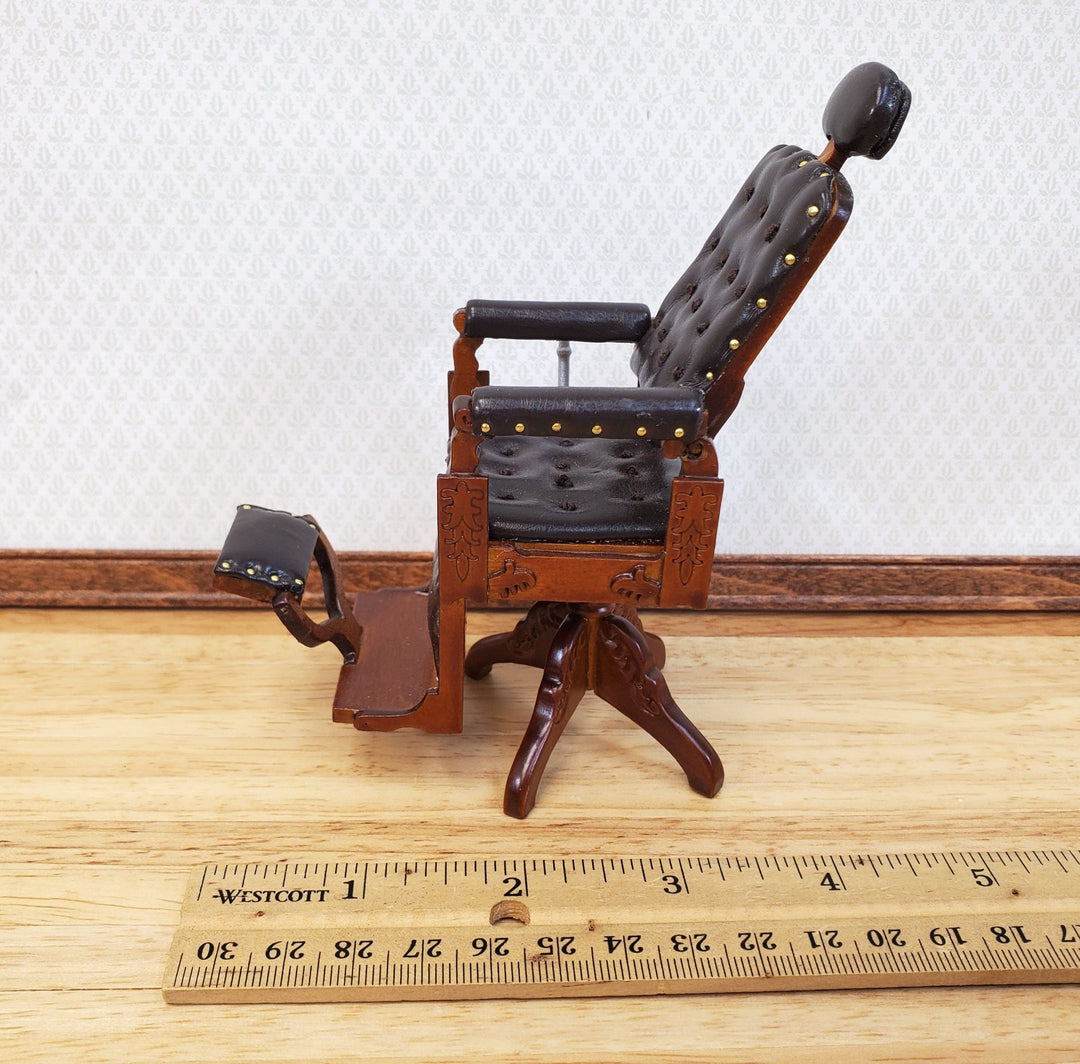 Miniature Barber Chair Old Fashioned Victorian Style for 1:12 Scale Moving Back - Miniature Crush