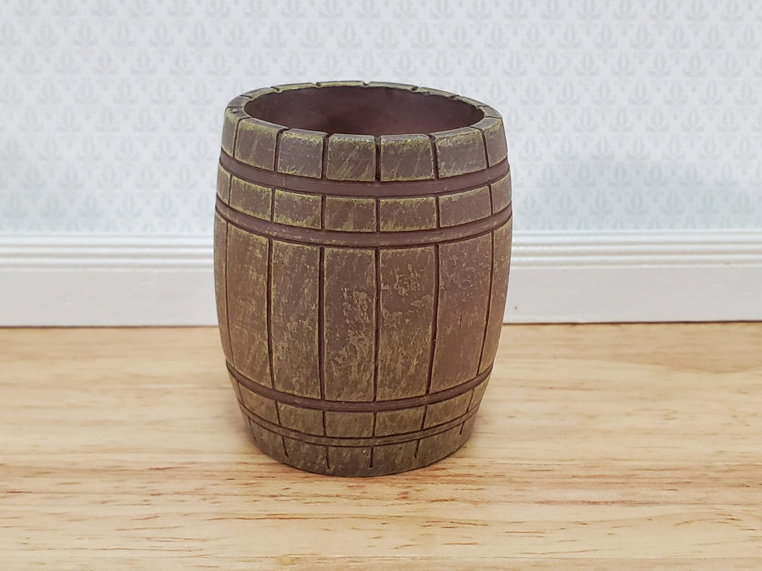 Miniature Barrel Keg Empty Cast Resin Weathered Finish 2" tall 1:12 Scale Dollhouse - Miniature Crush